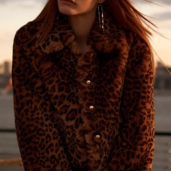 Anthropologie Faux-Fur Leopard Jacket - Picture 4 of 11